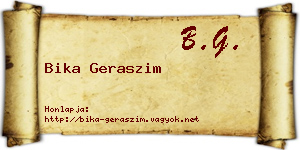 Bika Geraszim névjegykártya